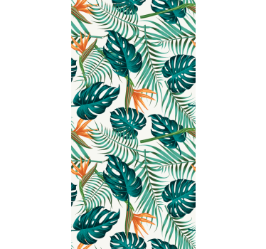 Tropical Foliage Print leaf wallpaper - TenStickers