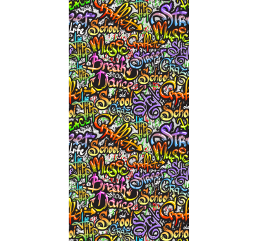 Colorful Graffiti wall text Wallpaper paintings - TenStickers