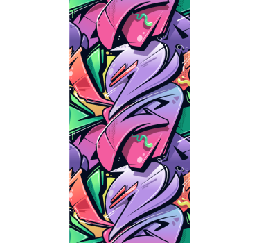 Bright abstract graffiti Wallpaper paintings - TenStickers