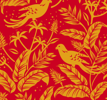 Red and yellow Bird Wallpaper - TenStickers