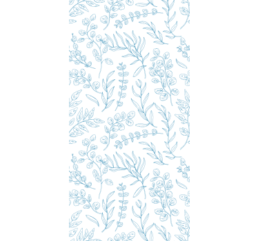 Floral Sketch Design leaf wallpaper - TenStickers