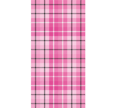 Pink Tartan Pattern square wallpaper - TenStickers