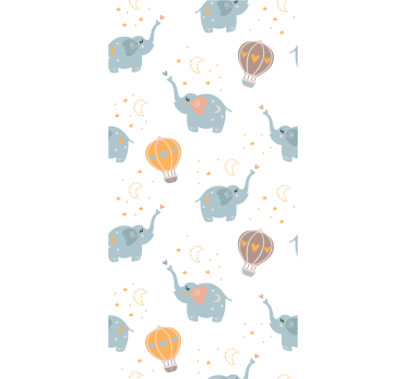 Elephant and balloons cool animal wallpaper - TenStickers