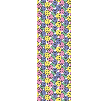Colorful pastel smiley faces Wallpaper for bedroom - TenStickers