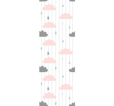 Cloudy Raindrops nursery wallpaper - TenStickers
