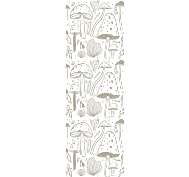 Master bedroom wallpaper mushroom illustrations - TenStickers