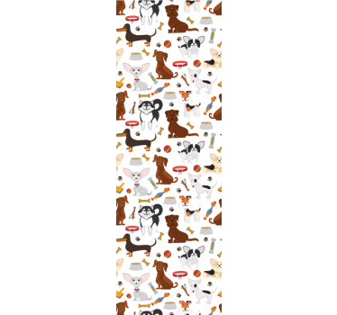 Cute mixed puppy dogs Wallpaper for bedroom - TenStickers