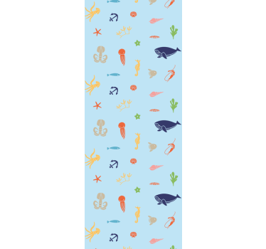 Ocean Fauna Pattern animal wallpaper - TenStickers