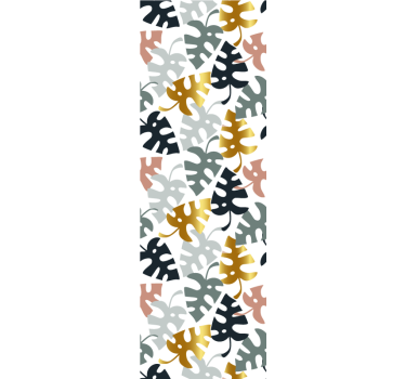 Monstera Pattern leaf wallpaper - TenStickers