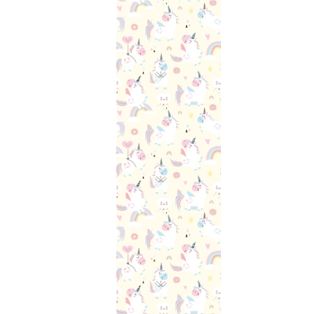 Happy unicorns in wonderland Kids Wallpaper - TenStickers