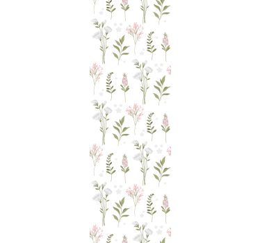 Minimalistic wildflower pattern Bedroom Wallpaper - TenStickers
