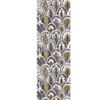 art deco fans pattern Bedroom Wallpaper - TenStickers