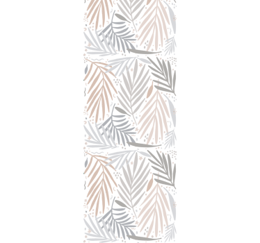 Grey and beige arrangement leaf wallpaper - TenStickers