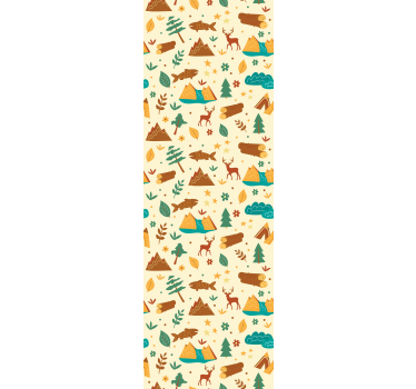 Tree wallpaper camping adventure scene - TenStickers