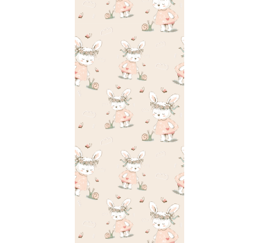 Mythical Rabbit Motif nursery wallpaper - TenStickers