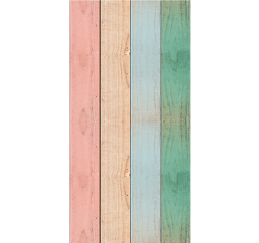 Pastel Plank Patterns wood effect wallpaper - TenStickers