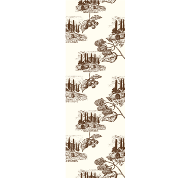French Provincial country life pattern vintage wallpaper - TenStickers