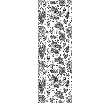 Coral reef patterns leaf wallpaper - TenStickers