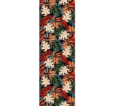 Tropical colored pattern leaf wallpaper - TenStickers