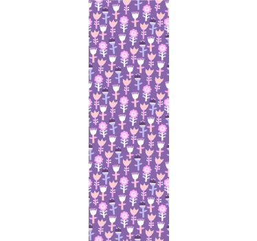 Purple tones abstract flower pattern Kids Wallpaper - TenStickers