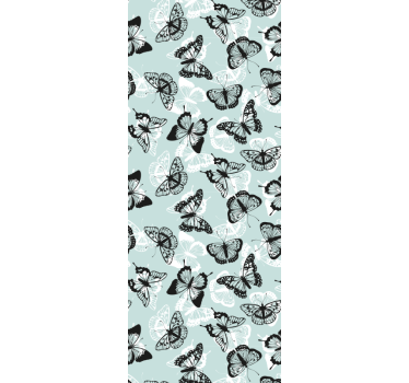 Black, white and blue butterfly Baby´s Wallpaper - TenStickers