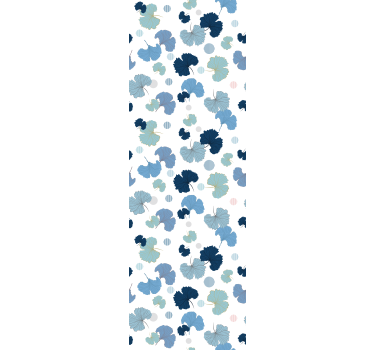 Blue Ginkgo Leaf contemporary wallpaper - TenStickers