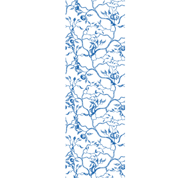 Blue branches motif leaf wallpaper - TenStickers