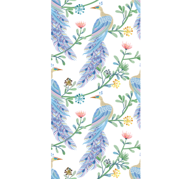 Birds in paradise wallpaper for bedroom - TenStickers