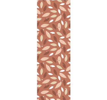 Terracotta leaves pattern leaves wallpaper - TenStickers
