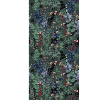 Dark Leaves pattern leaves wallpaper - TenStickers
