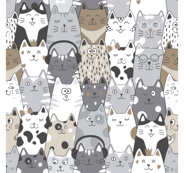caratoon cats Kids wallpaper - TenStickers