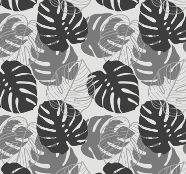 Leaf wallpaper monochrome leaf design - TenStickers