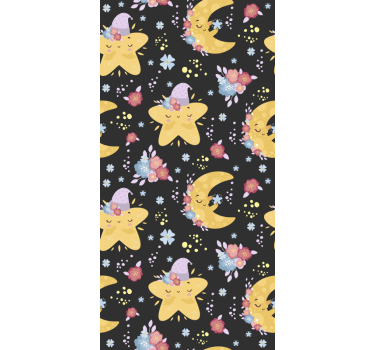 Moon and stars Baby´s Wallpaper - TenStickers