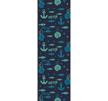 Fish and anchor under sea Childrens Wallpaper - TenStickers