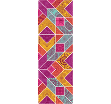 Colorful geometric pattern master bedroom wallpaper - TenStickers