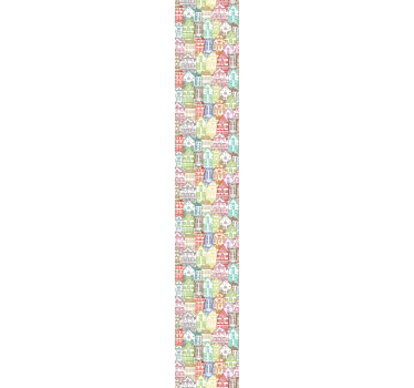 colorful houses kids wallpaper - TenStickers