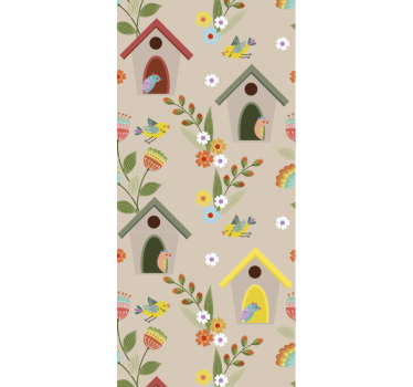 Birdhouse Delight nursery wallpaper - TenStickers