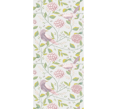 Floral bird arrangement master bedroom wallpaper - TenStickers
