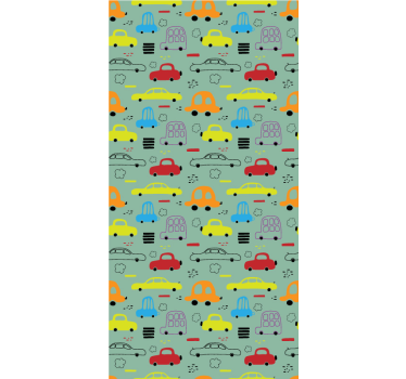 Colorful vehicles  Square Pattern Wallpaper - TenStickers