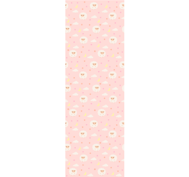 Pink sky with sheep Kids Wallpaper - TenStickers