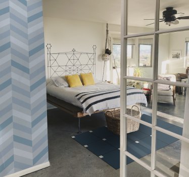Nordic minimalist style blue wallpaper - TenStickers