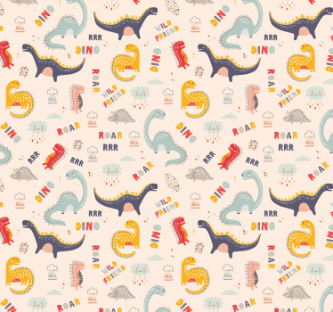 Colorful dinosaurs with names  Kids wallpaper - TenStickers