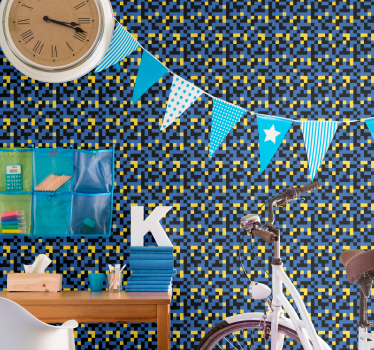 80's video games pattern Square pattern wallpaper - TenStickers