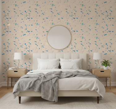 Abstract geometric bedroom wallpaper - TenStickers
