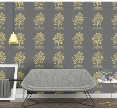 Arboreal Motif tree wallpaper - TenStickers