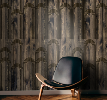 Arched Pattern Design wood effect wallpaper - TenStickers