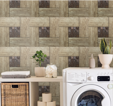 Imitation Wood Panels wood effect wallpaper - TenStickers