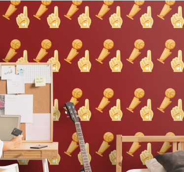 Basketball sport game pattern  teenage bedroom wallpaper - TenStickers
