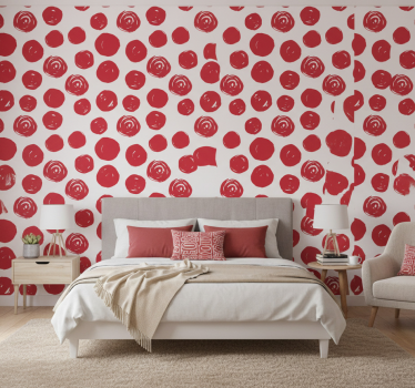 Bedroom wallpaper big polka dot pattern - TenStickers