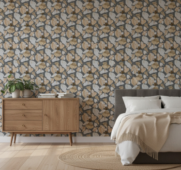 Bedroom wallpaper cement terrazzo design - TenStickers